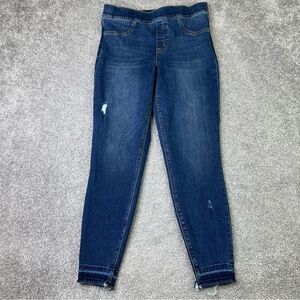 Spanx Jeans Women's Medium Blue Skinny High Rise Tummy Control Pull On Dark Wash